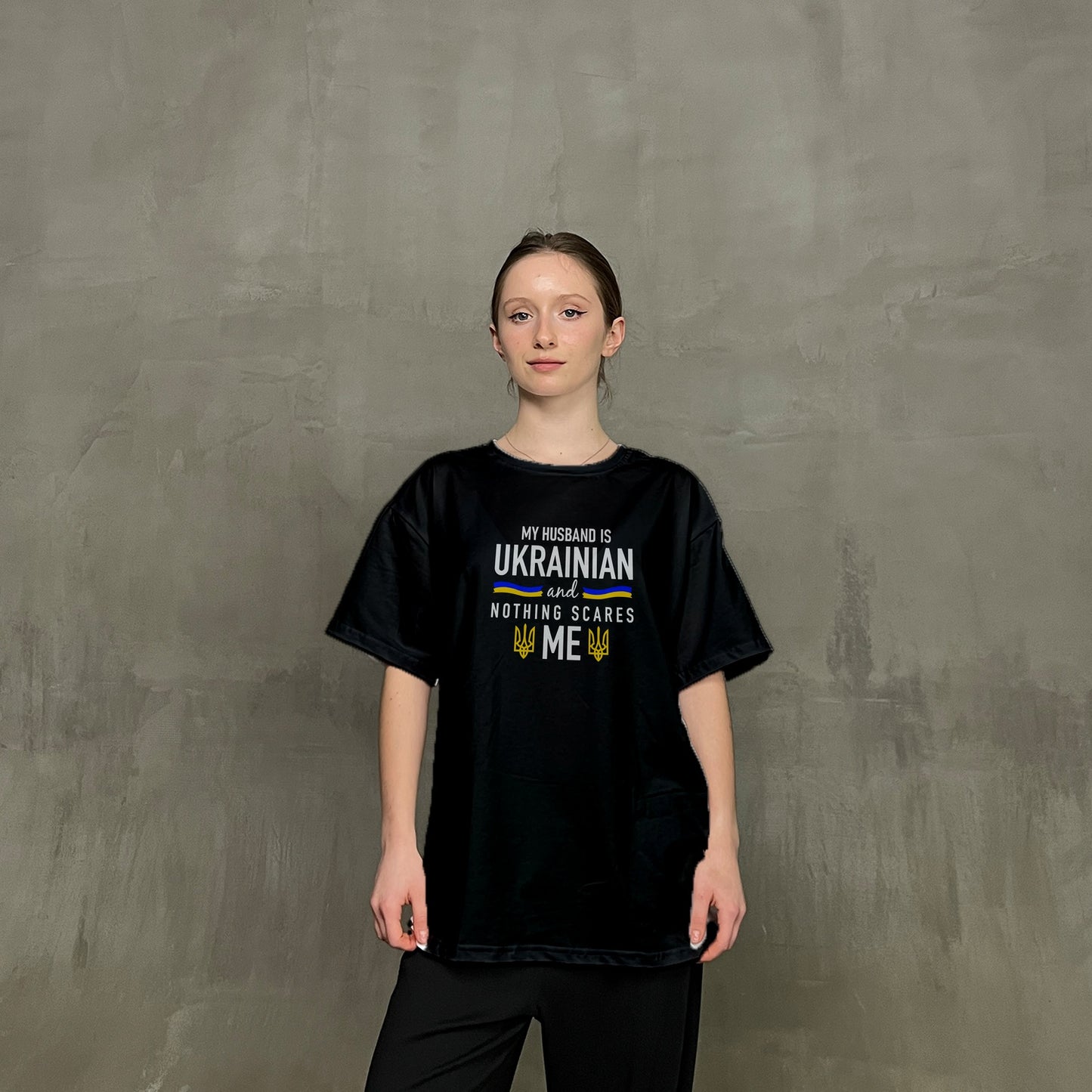 Жіноча футболка "My husband is Ukranian"