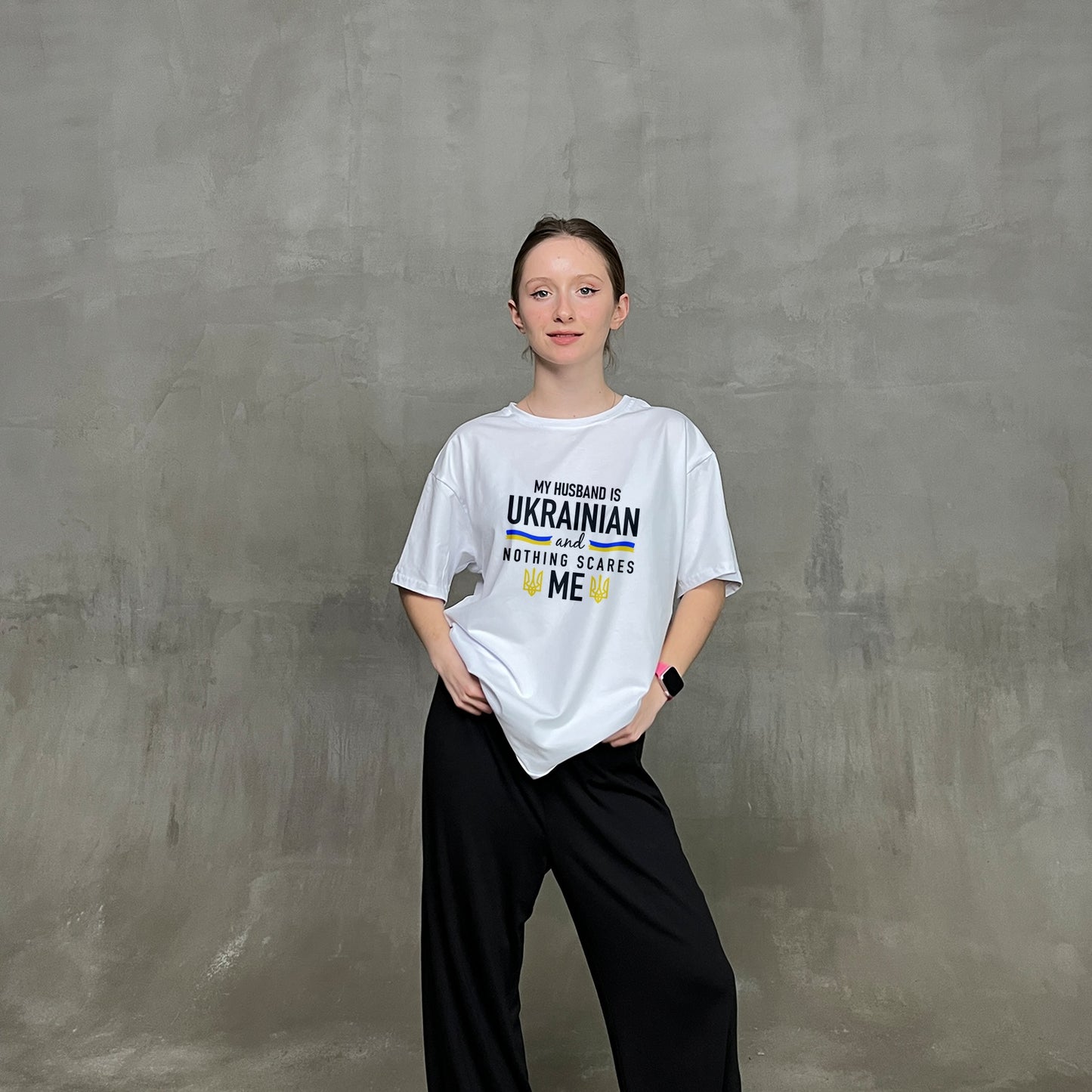 Жіноча футболка "My husband is Ukranian"