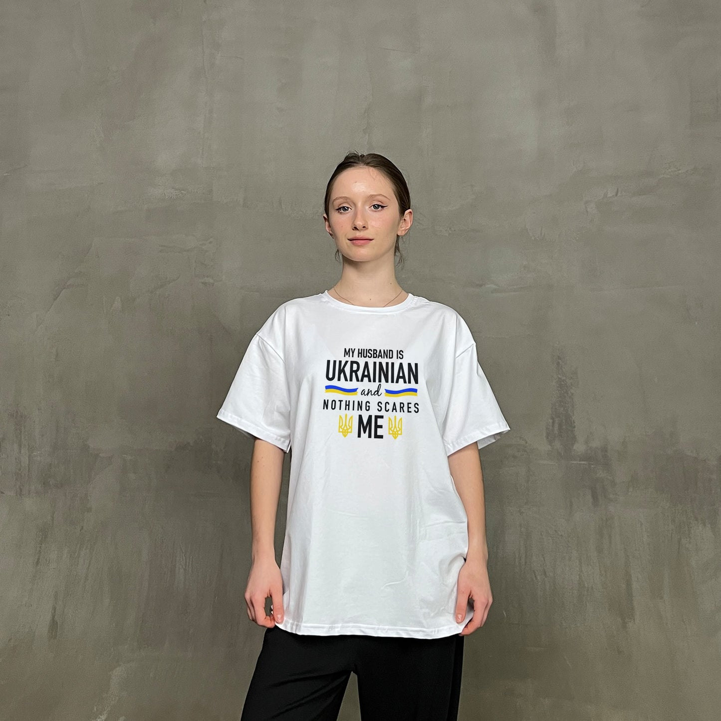 Жіноча футболка "My husband is Ukranian"