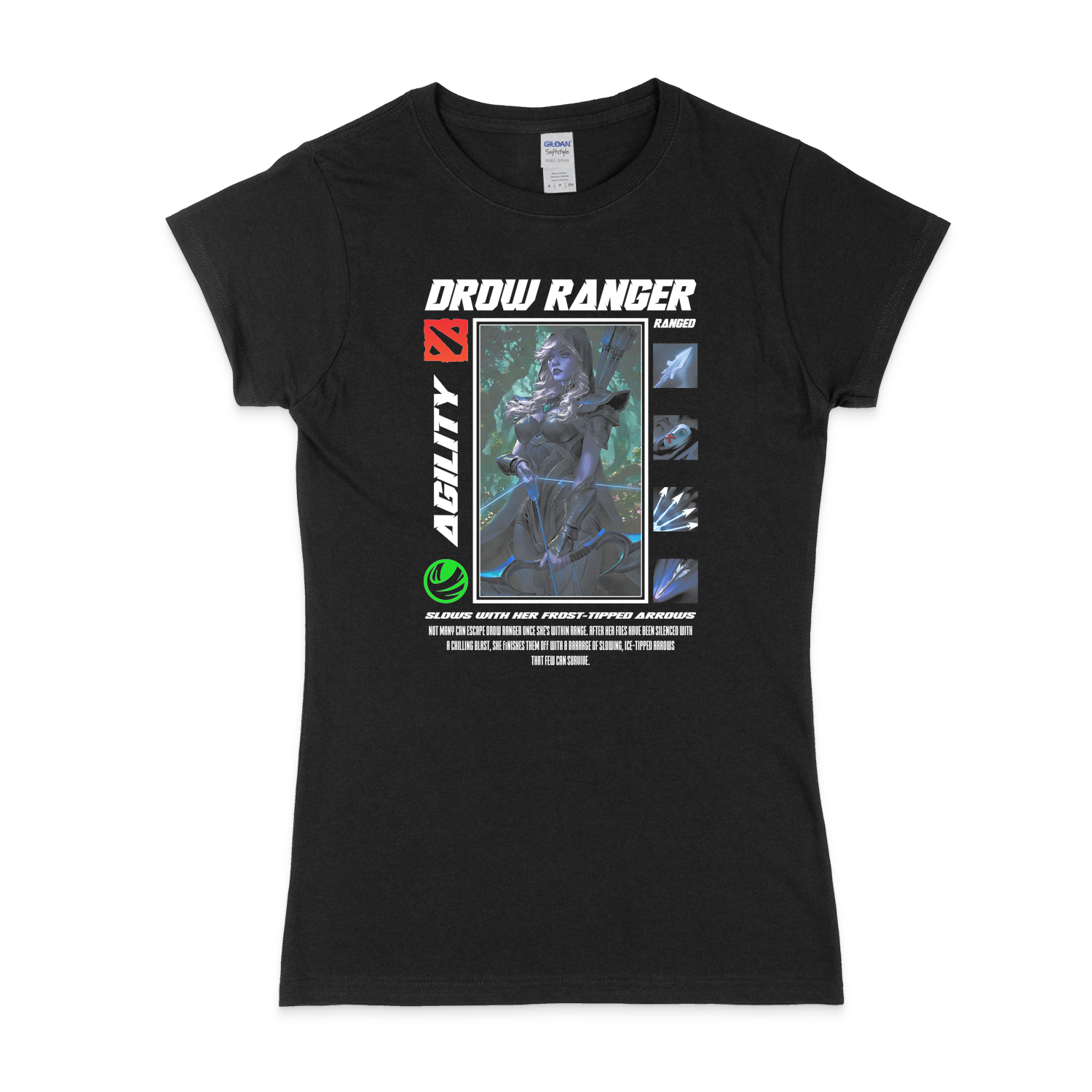 Жіноча футболка "DROW RANGER - HALFTONE" - Futboss