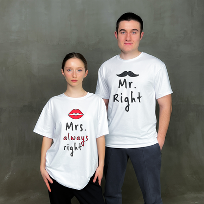 Парні футболки "Mr. and Mrs. right"