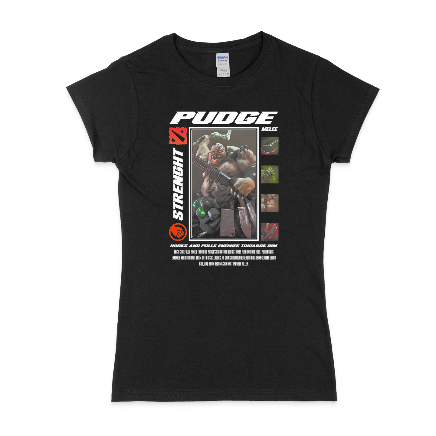 Жіноча футболка "PUDGE - HALFTONE" - Futboss