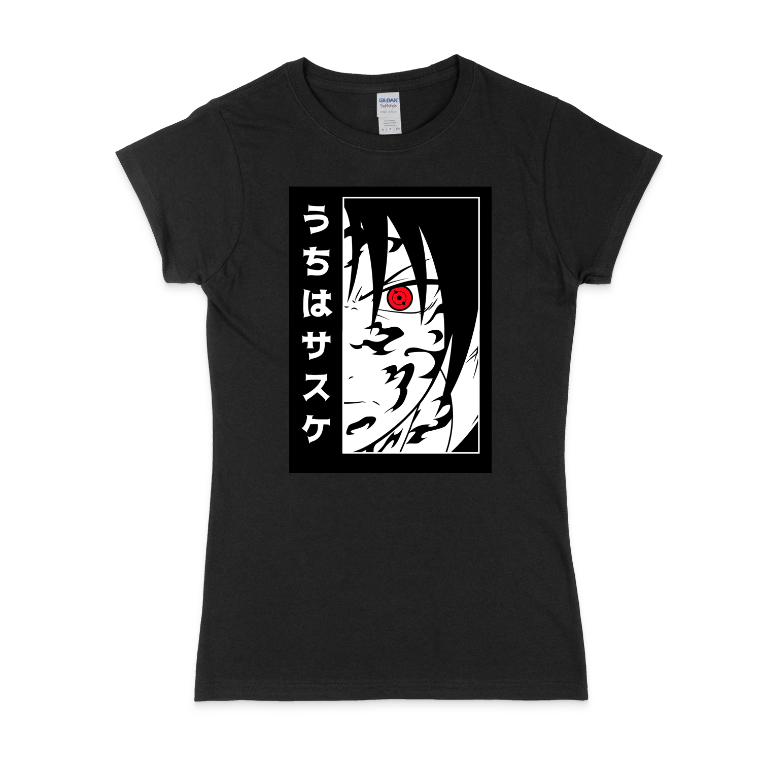 Жіноча футболка "Naruto Saske Uchiha Black and White" - Futboss